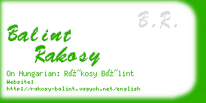 balint rakosy business card